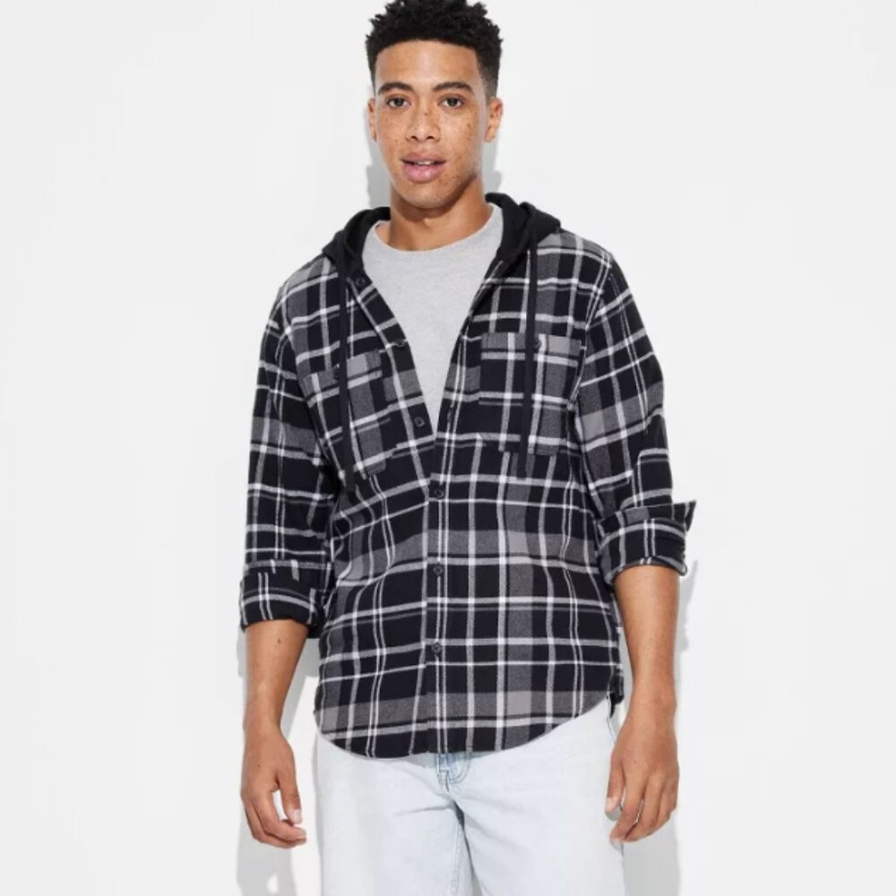 Men's Hooded Long Sleeve Button-Down Shirt - Original Use™